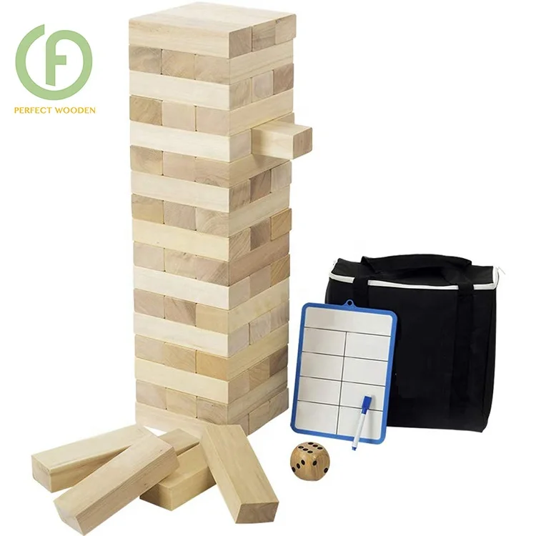 Wooden tower Giant Tumble Timbers  Wooden Toppling Blocks Tower for Kids and Family Party