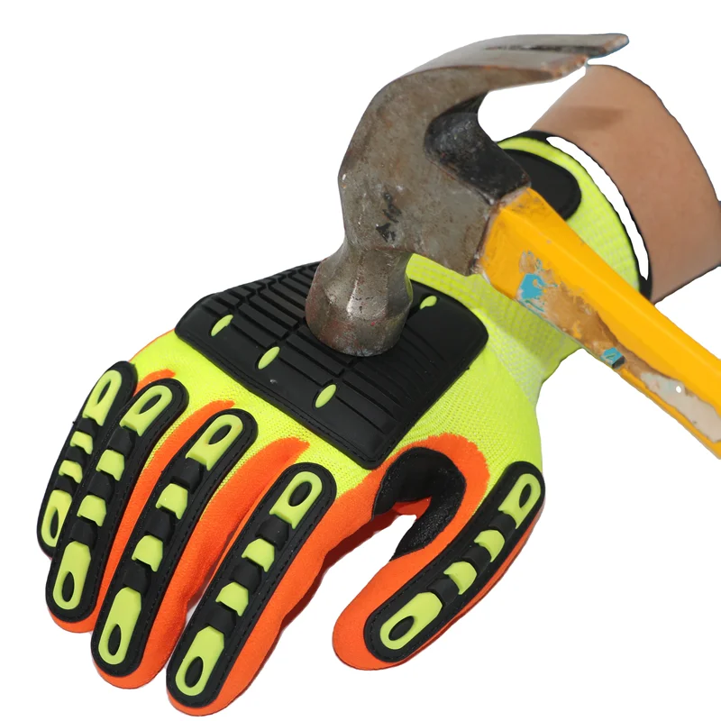 Anti Impact Oilfield Working Nitrile Impact Resistant Gloves Training Boxing Gloves High Impact TPR Gloves For Power Tools