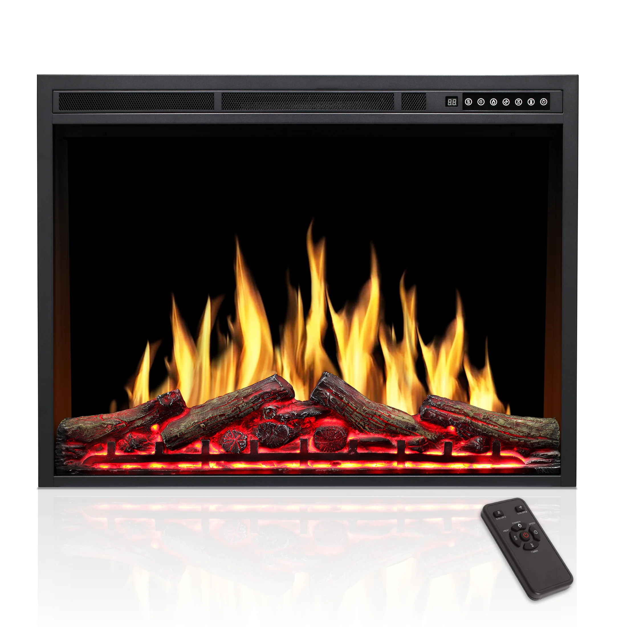 3 Flame Warm Home Burning Logs Color Modes Realistic Flame Effect Heater Fireplace Insert For Household