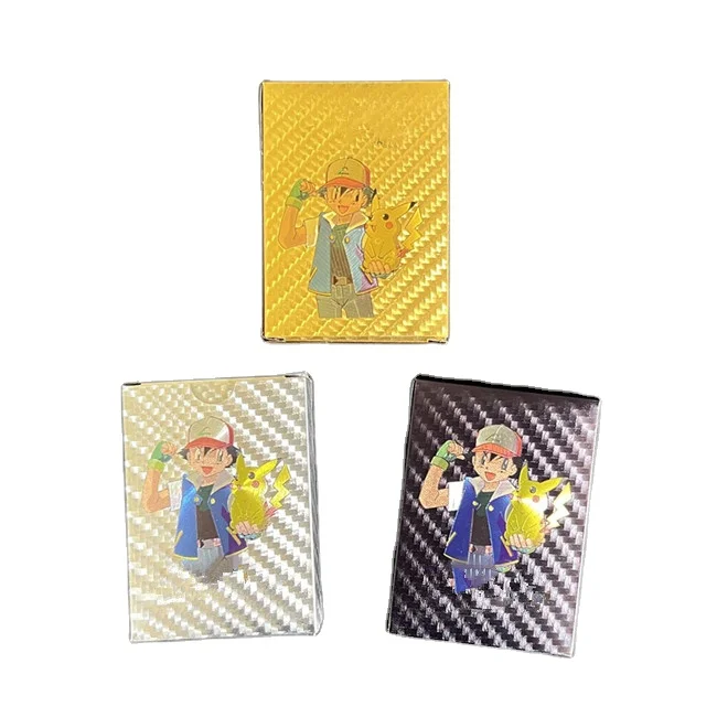 Top Quality 55pcs/box Gold Card Playing Card Booster for Poke Mon Gold Card
