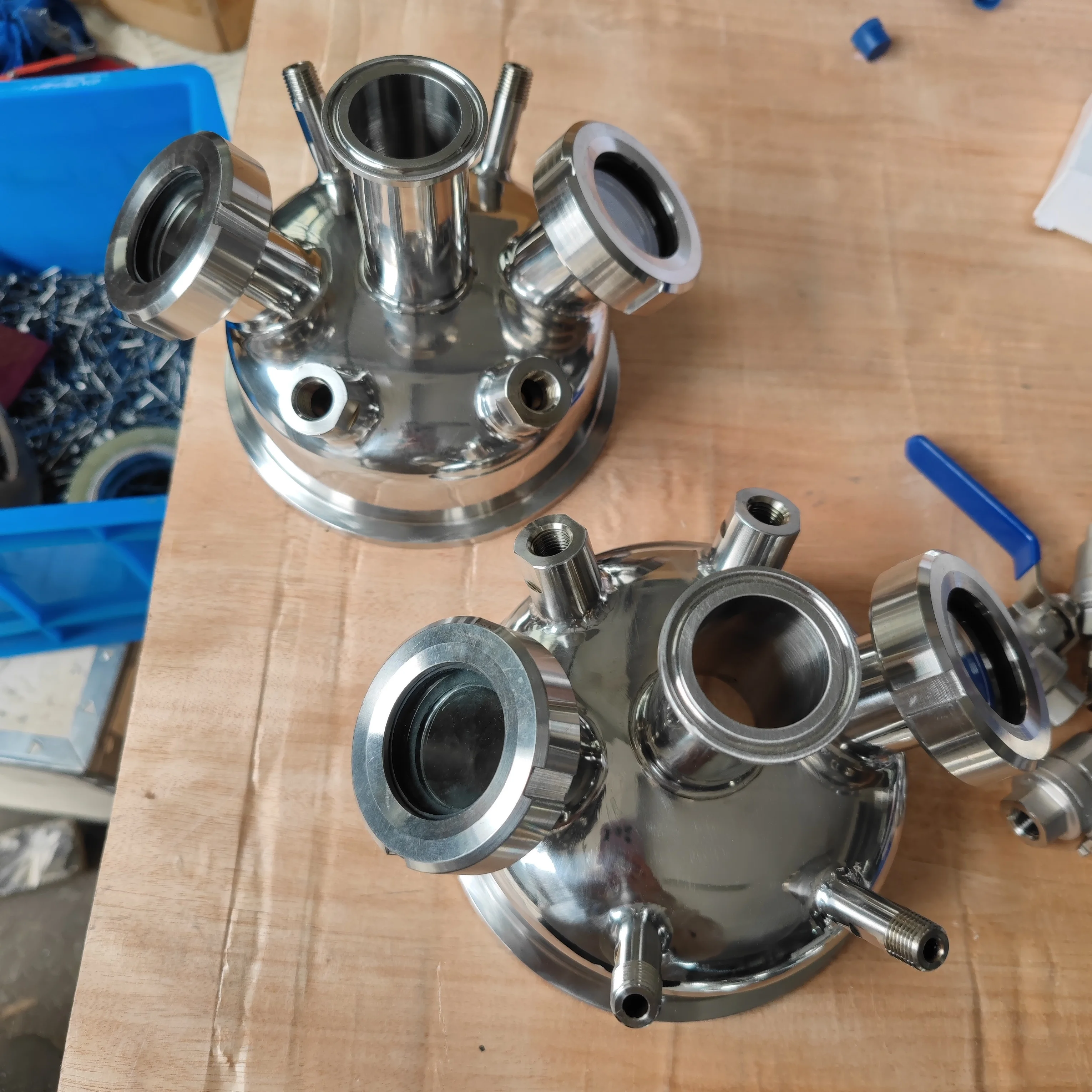 Stainless Steel 316L 6inch Tri Clamp Dome Lid  with ball  valve & gauge