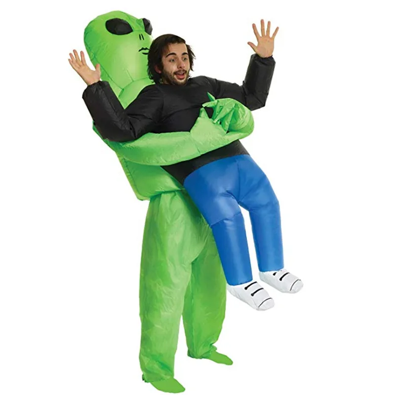 Halloween Inflatable Costume Green Aliens Holding People Inflatable Costumes Funny Performance Props