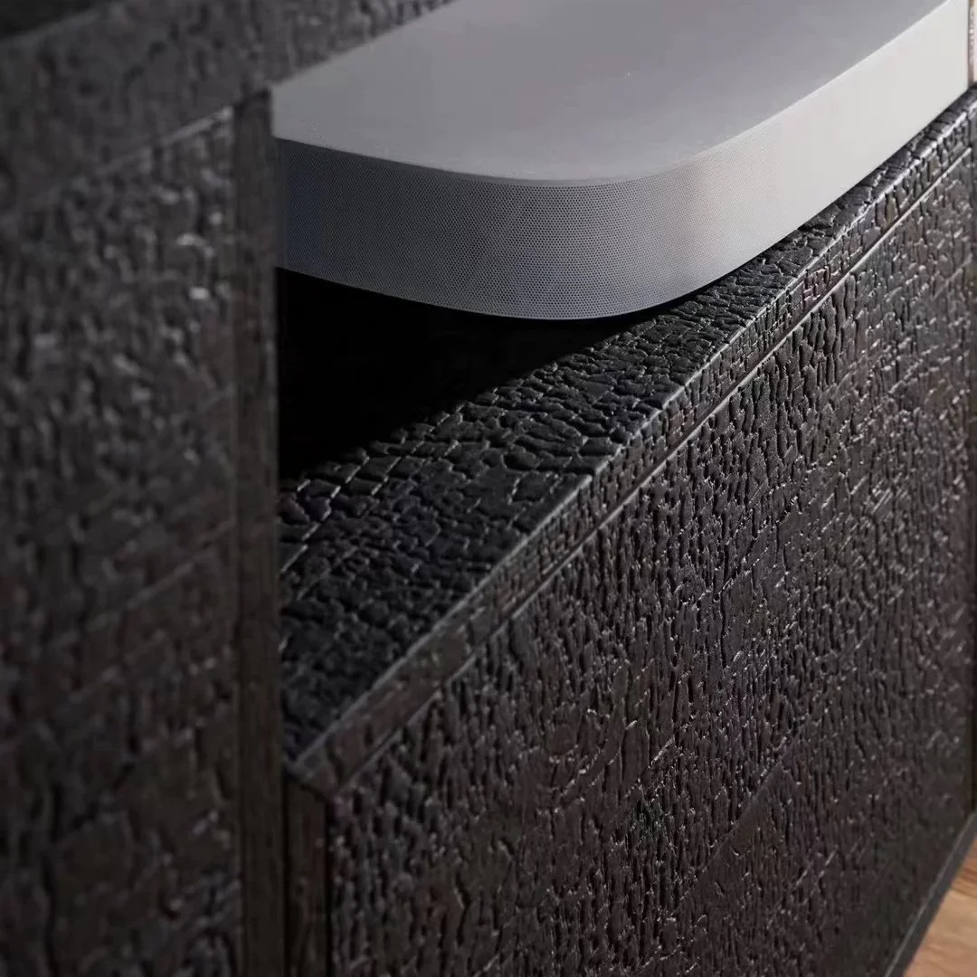 3D Cabinet Texture Designer Collection Black engineered veneer for  hotel furniture door Bathroom & Kitchen