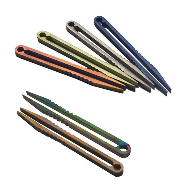 TC4 Titanium Alloy Camping Tweezers EDC Outdoor Tool Portable Titanium Tweezers
