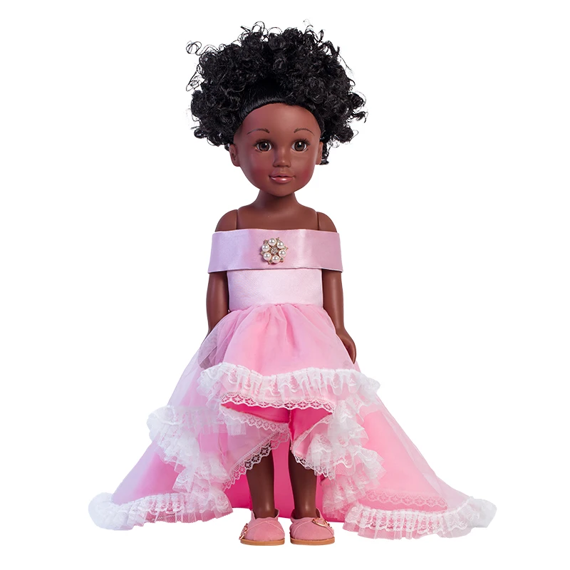 Hot Sell 18inch Girl Dolls Soft Vinyl Realistic Doll Toys American Girls Fashion Doll with Various Hair Clothe