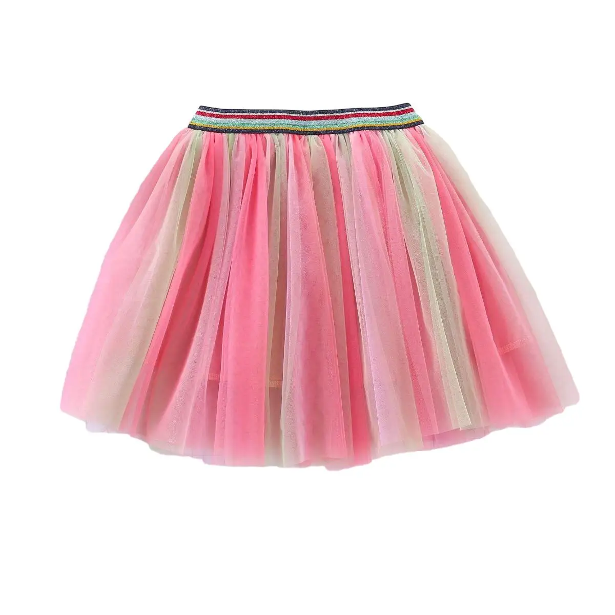2024 wholesale colorful rainbow sequined girls pleated tutu skirt in summer