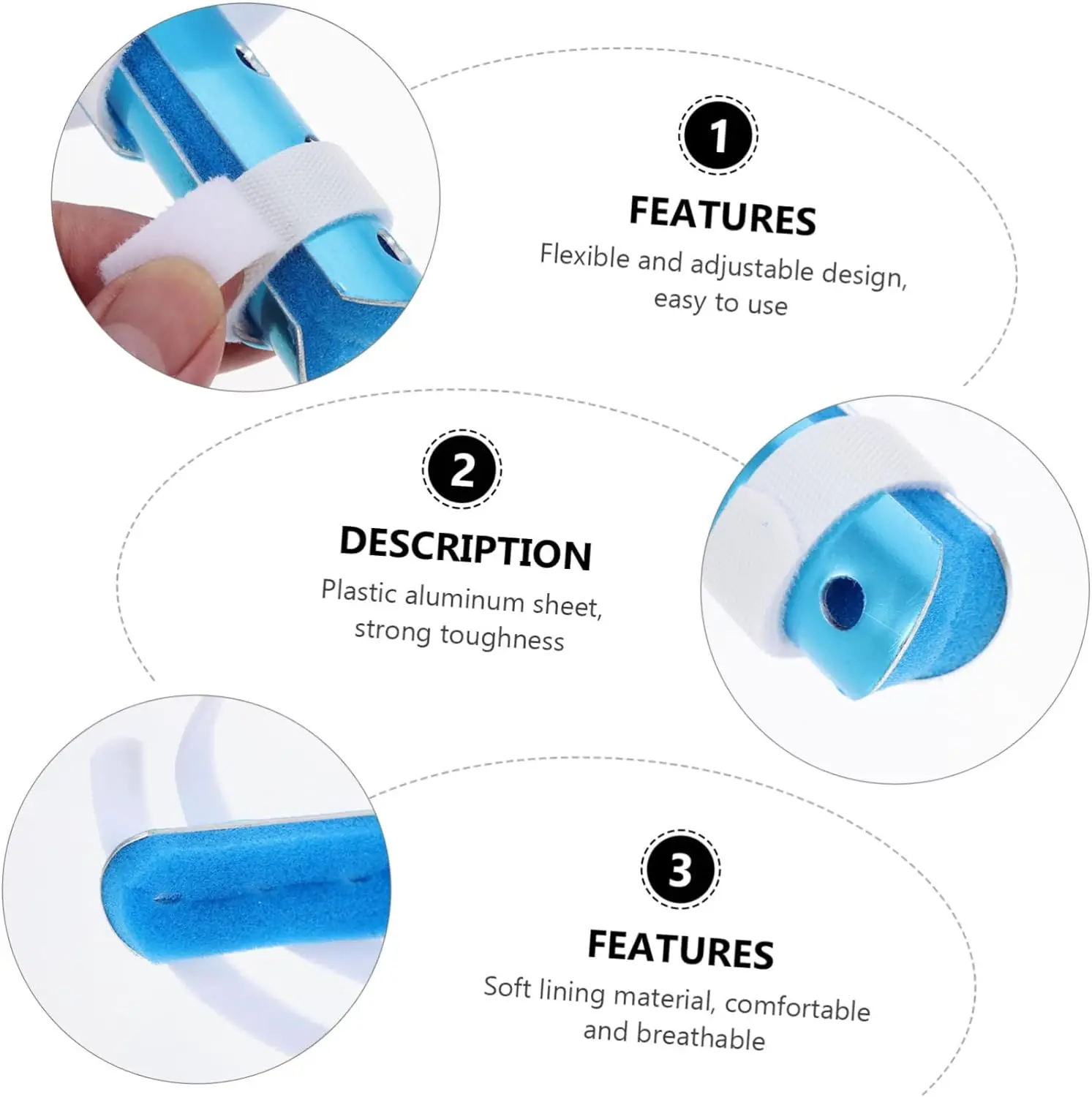 Anthrive Foam Padded First Aid Aluminum Alloy Medical Finger Splints Thumb Splint For Broken Injured Fingers Stabilization
