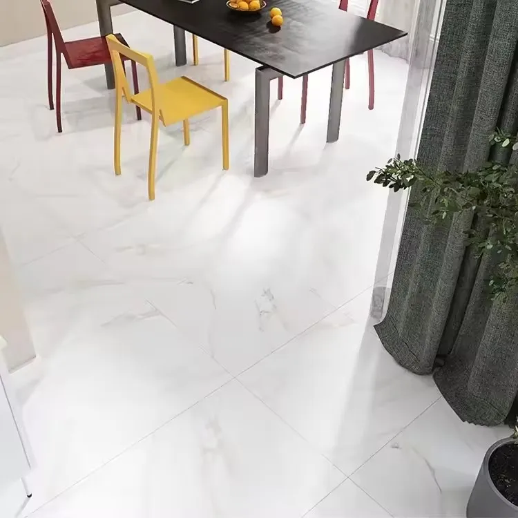 60x60 Glossy Carrara White porcelanato flooring tiles Standard White Marble Ceramic Tile For Floor