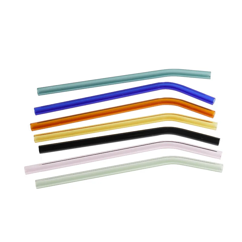 200x8 мм многоразовые стеклянные соломинки эко боросиликатные прозрачные красочные для коктейльного сока