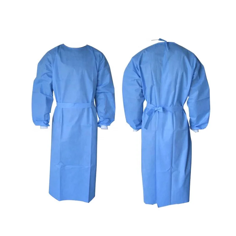 Medical Non Woven Isolation Gowns 30 Gsm Disposable Individual Sterile Reinforced Surgical Gown