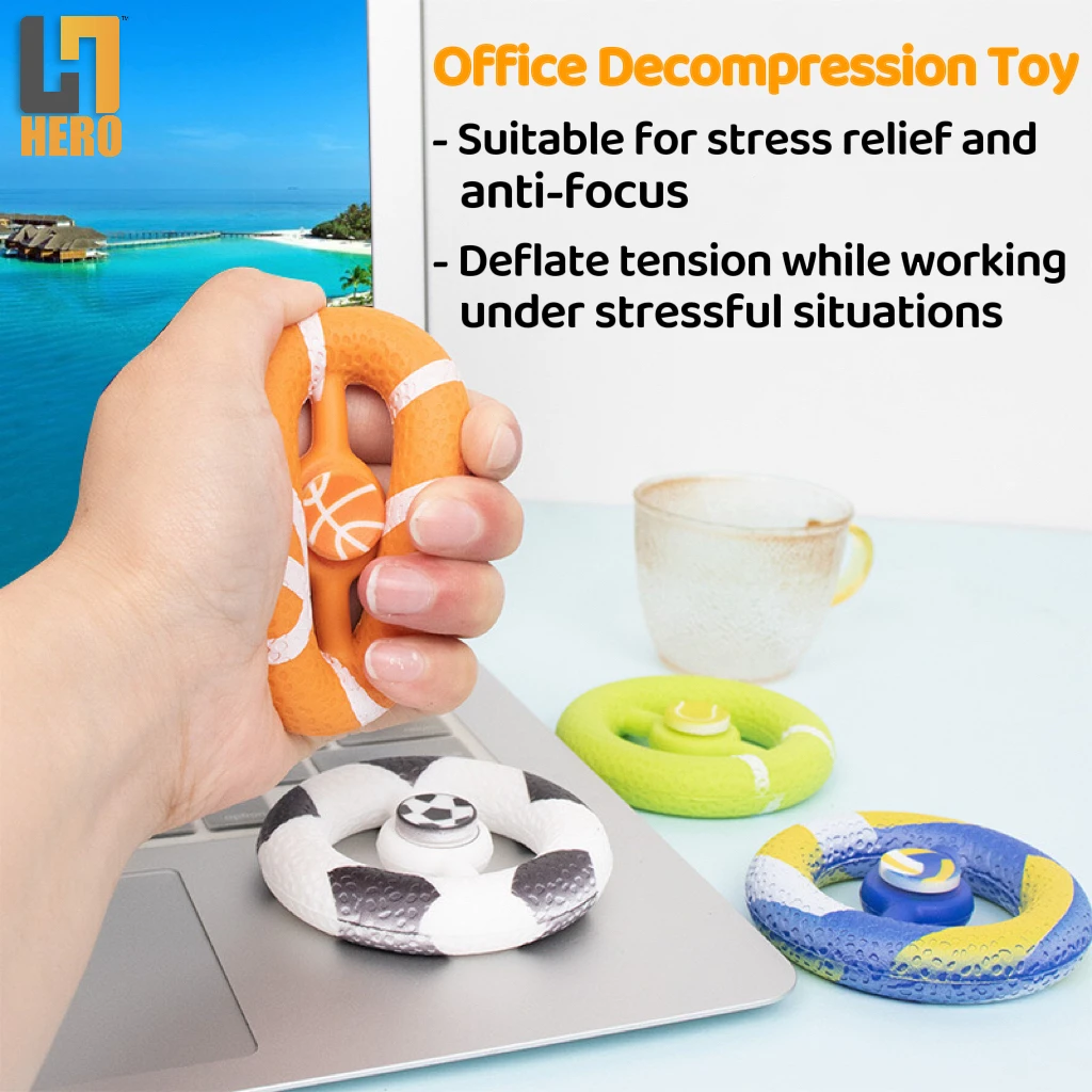 Silicone Portable Fidget Spinner Round Grip Decompression Toy to Practice Hand Training Finger Spinner