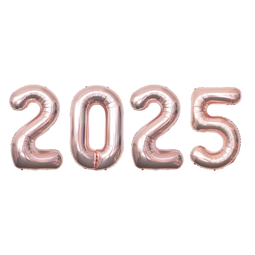 40 inch number 2025 balloon Happy New Year Party Decorated with aluminum film balloons individual package mylar balloon