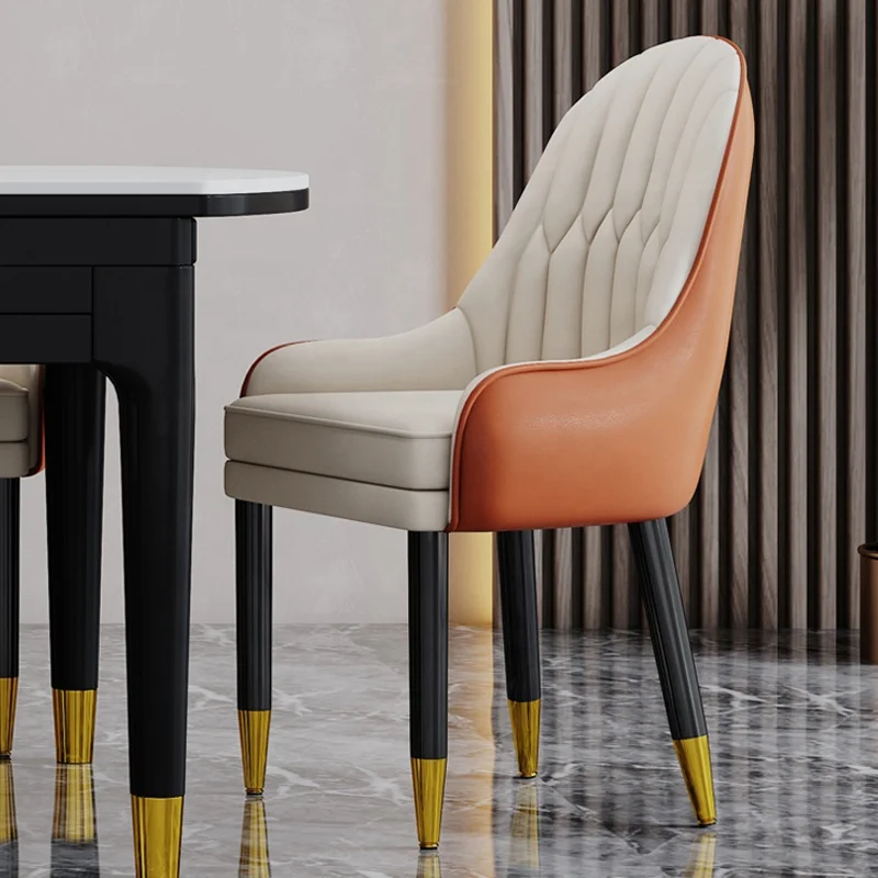 Dining Chair Nordic Luxury Leather Metal Cheap Dinning Home Modern Restaurant Chairs Set Room Dining Furniture For Dining Table