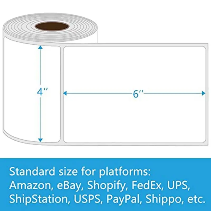 Waterproof oil resistant thermal printing shipping courier labels 4 x 6 label custom wholesale transfer paper labels