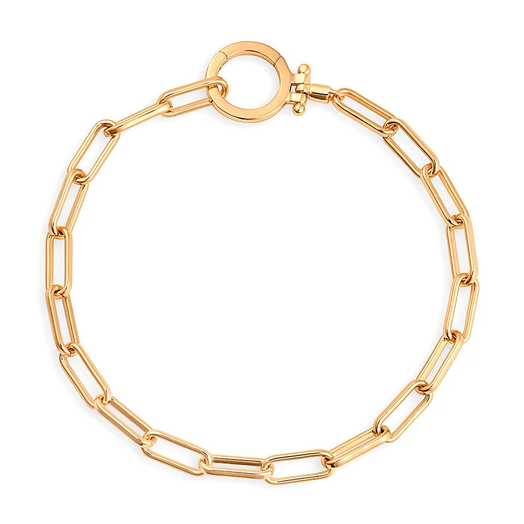 Milskye handmade recycled jewelry brass 18k gold plated paperclip chain parker bracelet