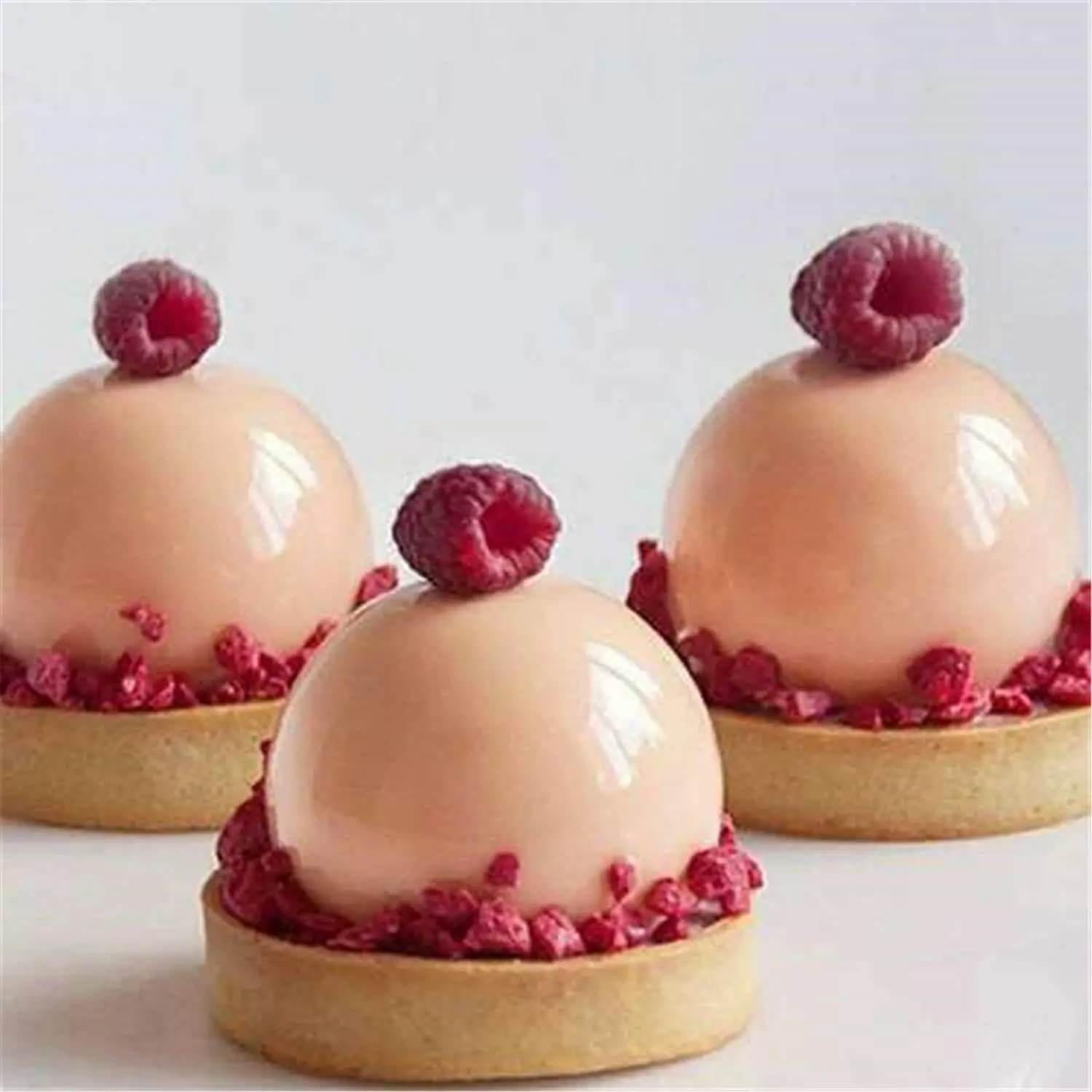 Large 6 Holes Half Round Semi Sphere Silicone Baking Mold For Making Chocolate, Cake, Jelly, Dome Mousse