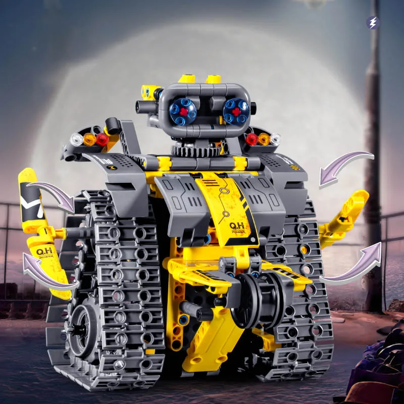 Kid DIY Assembly Programming APP Remote Control Robot Toy Building Blocks Set 2.4G 3 in 1 Puzzle RC STEM Robot Tracked Stunt Car