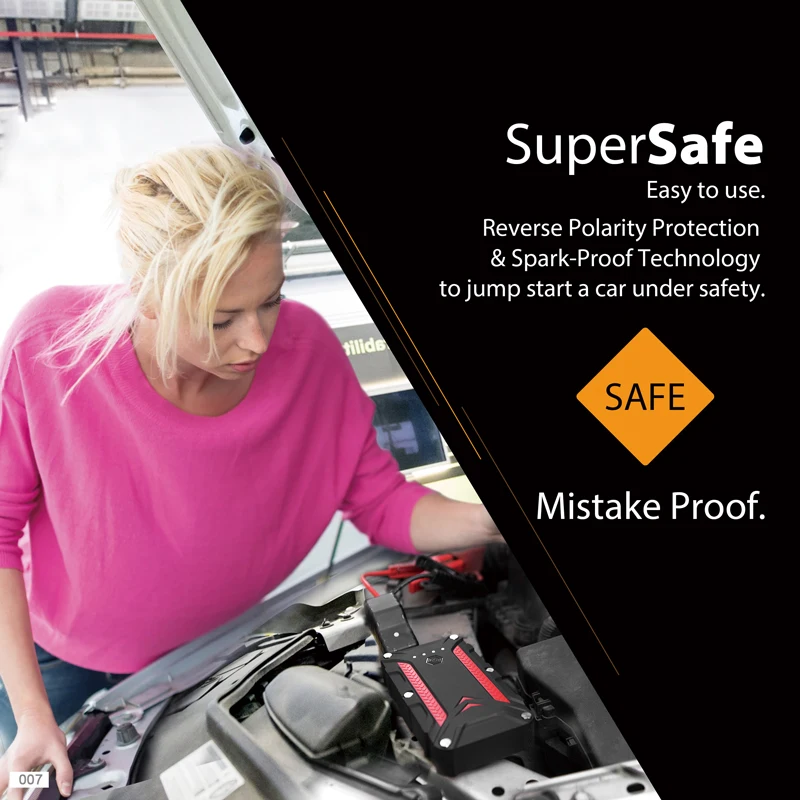 Portable Charger Starting Device Emergency tool multi-function battery portable 12V car jump starter With box