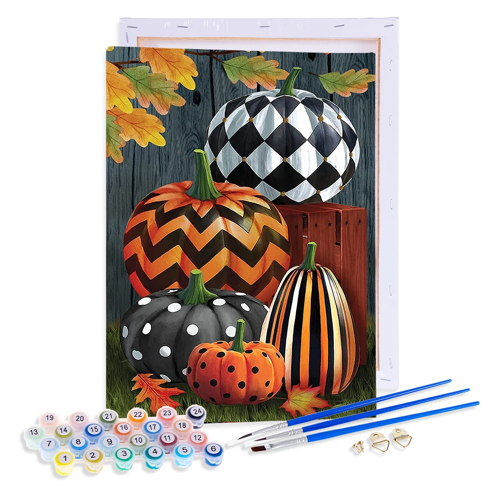 Paint by Number for Adults Halloween, Pumpkin Paint by Numbers Kits on Canvas, Horror Paint by Number for Home Decor Wall