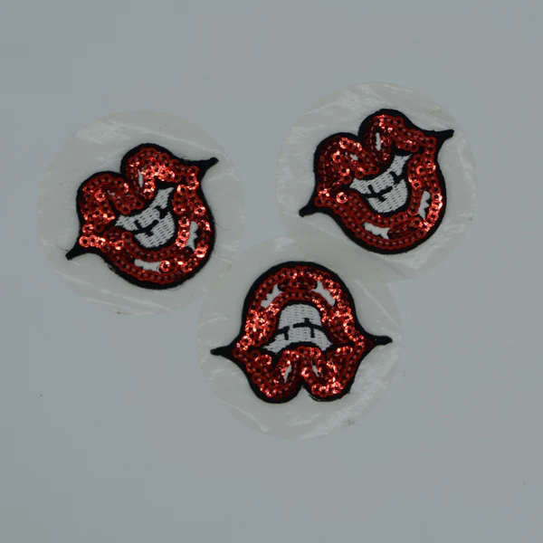 Custom Sequin With Rhinestone Logo Iron on Embroidered Patches Sequin Patches for Jacket Clothing