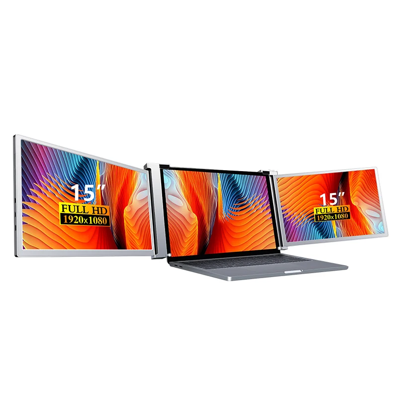trending products 2024 new arrivals 15.4 inch dual screen extender usb c portable triple monitor for laptop pc