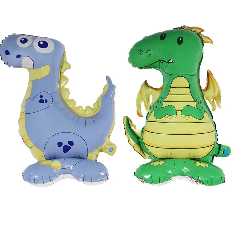 Standing Helium Animal Balloon Elephant Lion Kara Stegosaurus Cow Panda Standing Foil Balloons With Base For Birthday Decoration