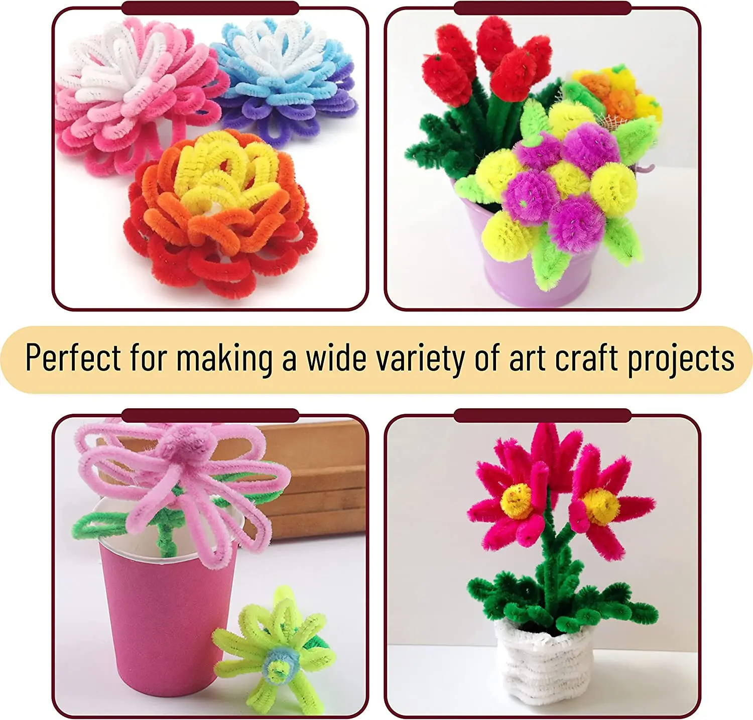 Chenille Stems Pipe Cleaners Craft Supplies Cleaners Pipe Cleaners Bulk Fuzzy Pipe