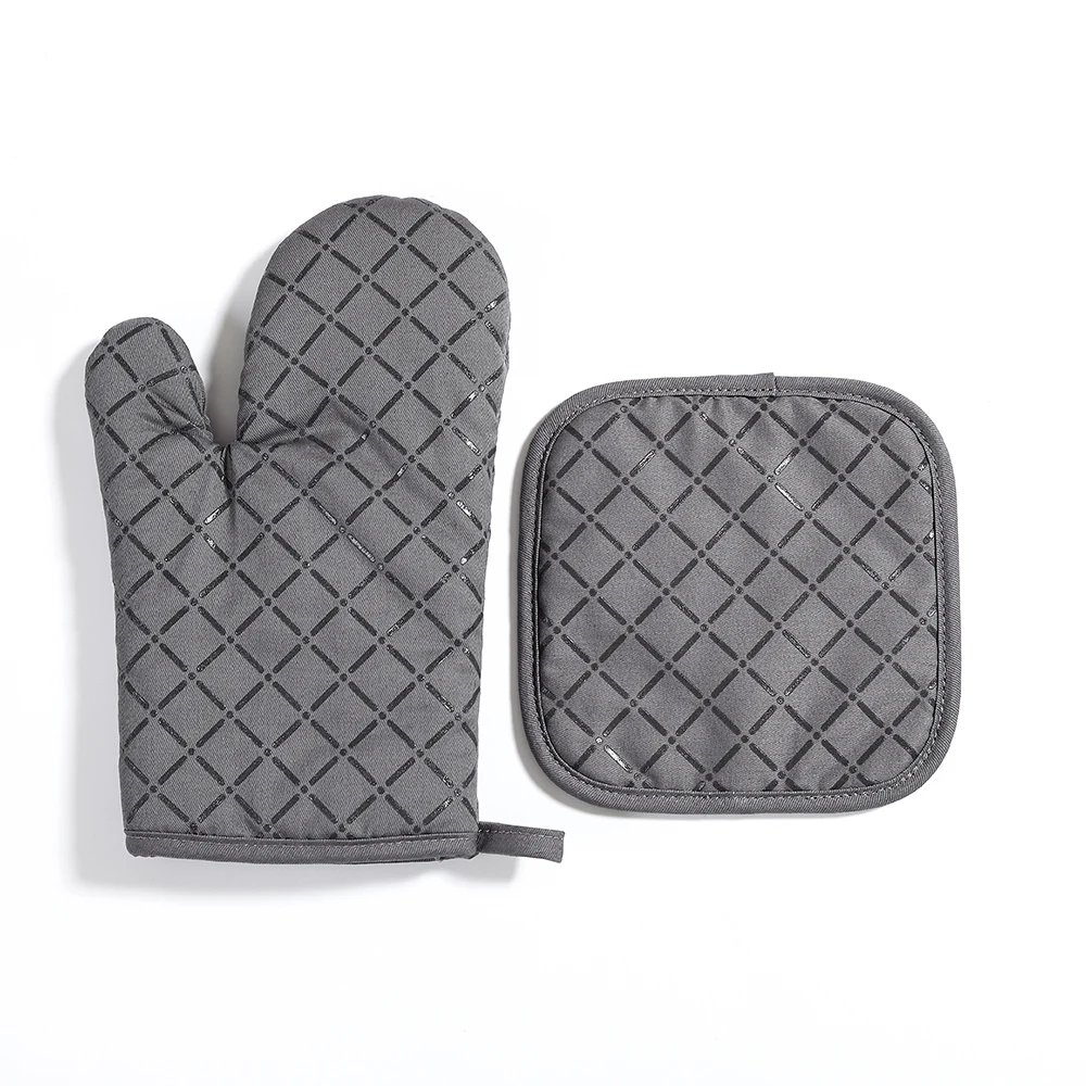 
China Wholesale High Quality Silicone Oven Mitt And Pot Holder Set Heat Resistant Oven Gloves Silicone Oven Glove 
