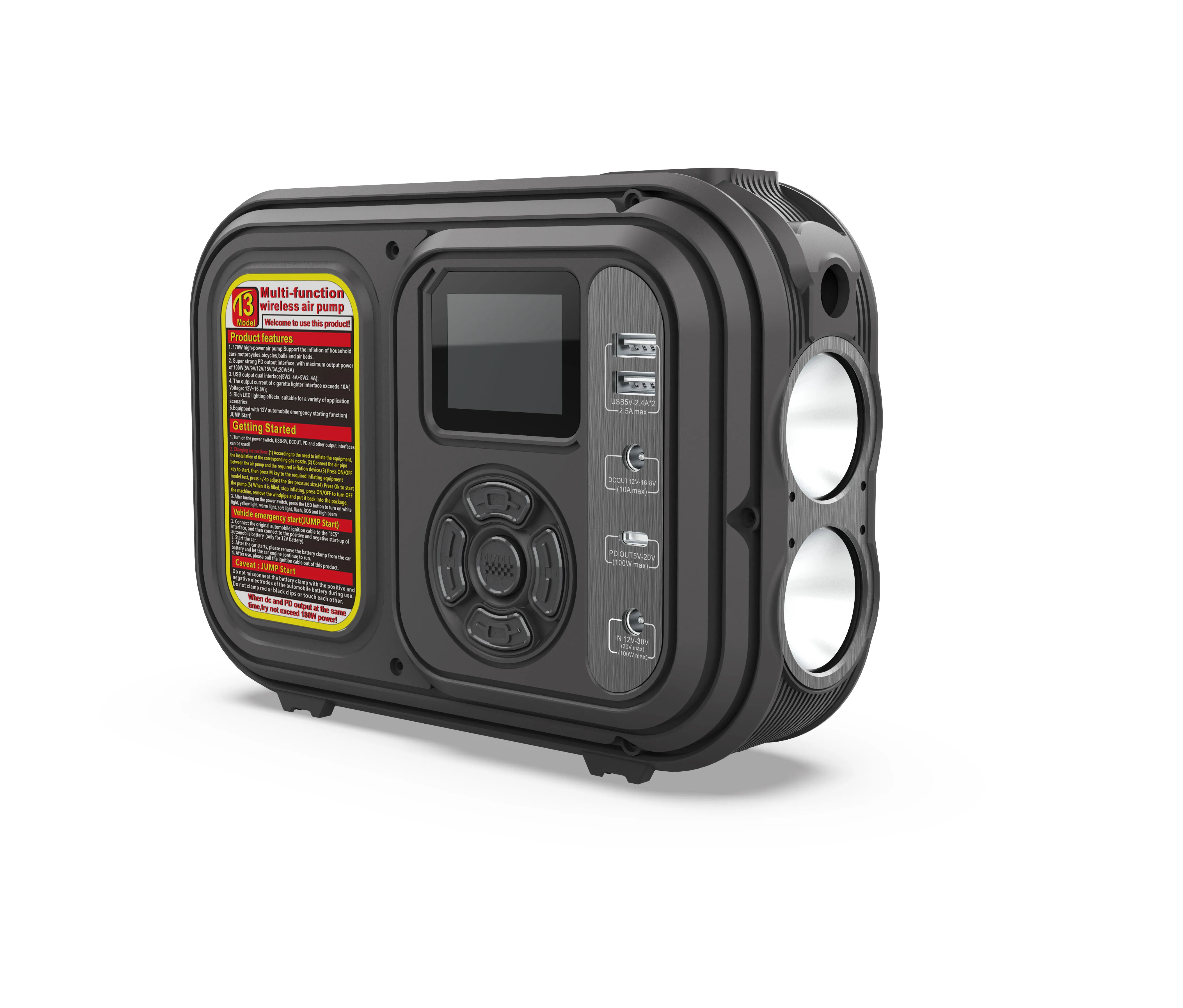 T3 12v Jump Starter 2-IN-1 multi-function Portable Car Jump Starter 2v Lithium Battery Car Jump Starter