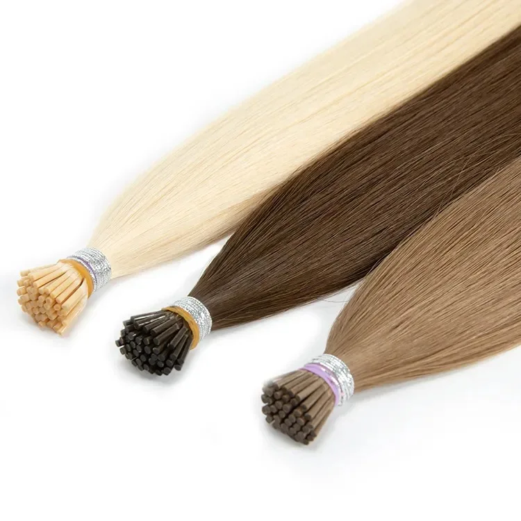 High Quality Factory  wholesale price Double Drawn Remy Human Hair I-Tip Salon quality hair extension