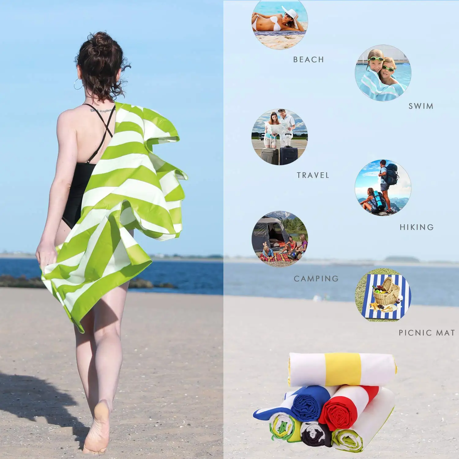 custom cotton sand free microfiber swimming beach travel pool towels with logo custom print