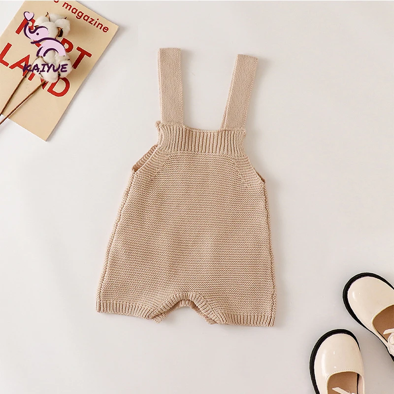 New Summer Fashion Knitting 100% Cotton Baby Romper Kid Overall Infant Jumpsuits Summer Knitwear For Baby Gift Set
