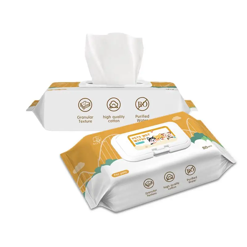 Maychan Skin-friendly Thickened Household Pet Cleaning Tissue Dog Puppy Wet Wipe