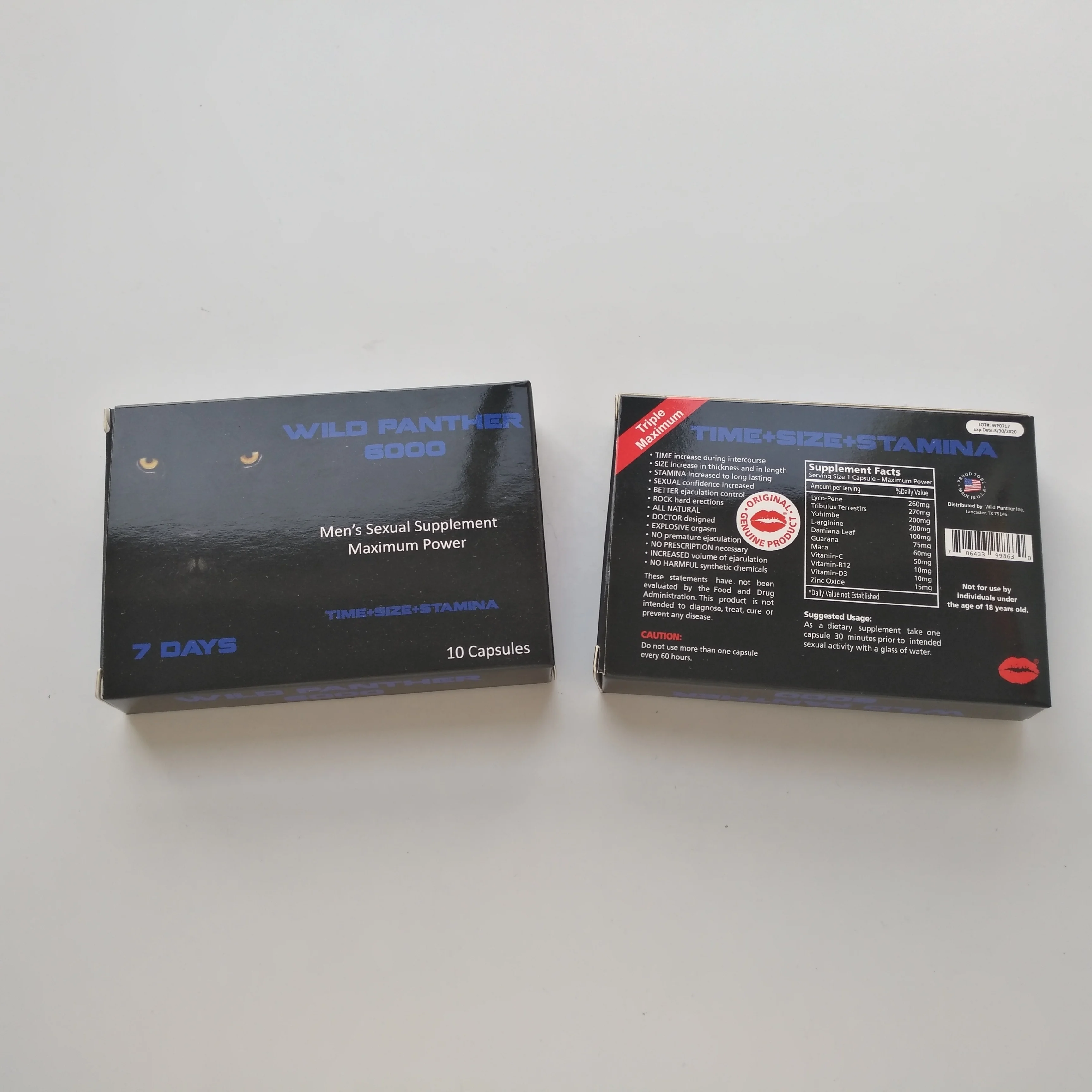 Super hard power pill box 7 days Male sexual Enhancement pill Medicine Capsules Packaging Display Box