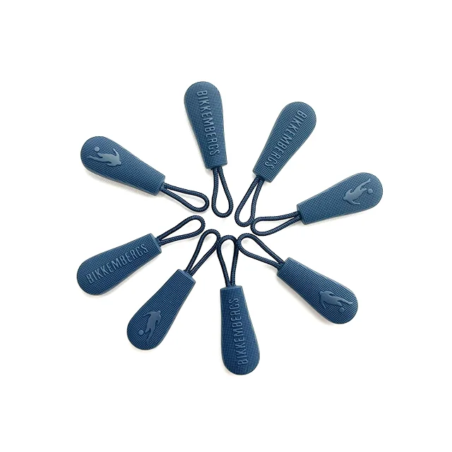 Custom #5 Logo Engraved Dark Blue Zipper Puller Tab Head Zipper Pulls Logo Zipper Slider For Bag clothes