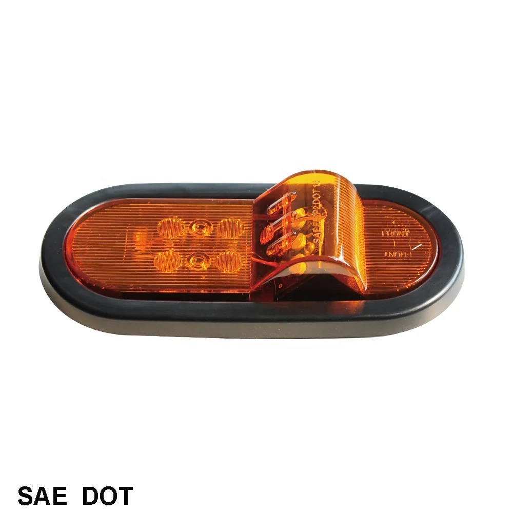 6 inch Mid Turn Light LED, Flange Mount & Grommet Mount mid ship LED turn signal light DOT SAE for truck
