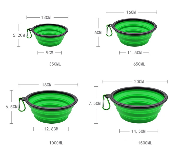 350ML Collapsible Dog Bowl Feeder Pet Dish Feeding Portable Water Travel Pop Up Walking Food Outdoor Travel Walking Camping