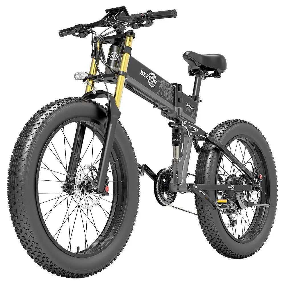 BEZIOR X-PLUS Hybrid Electric Bicyclette Adults 1500W Brushless Motor E Bikes Fat Tire Mountain Electric Bicycle