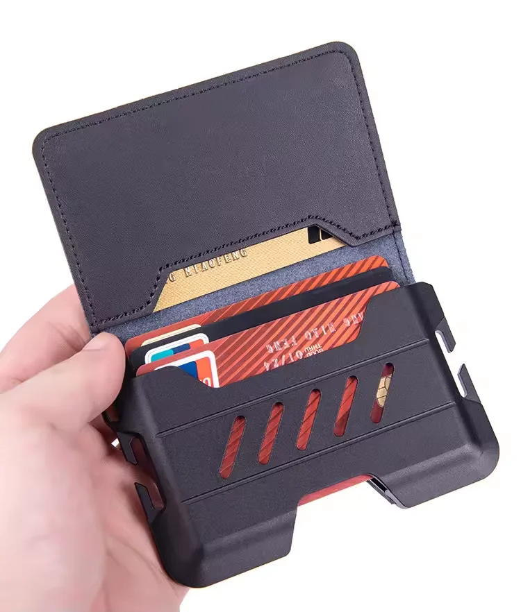 Aluminum Metal RFID Blocking Wallets Women Money Clip Multicard Smart Wallets For Men
