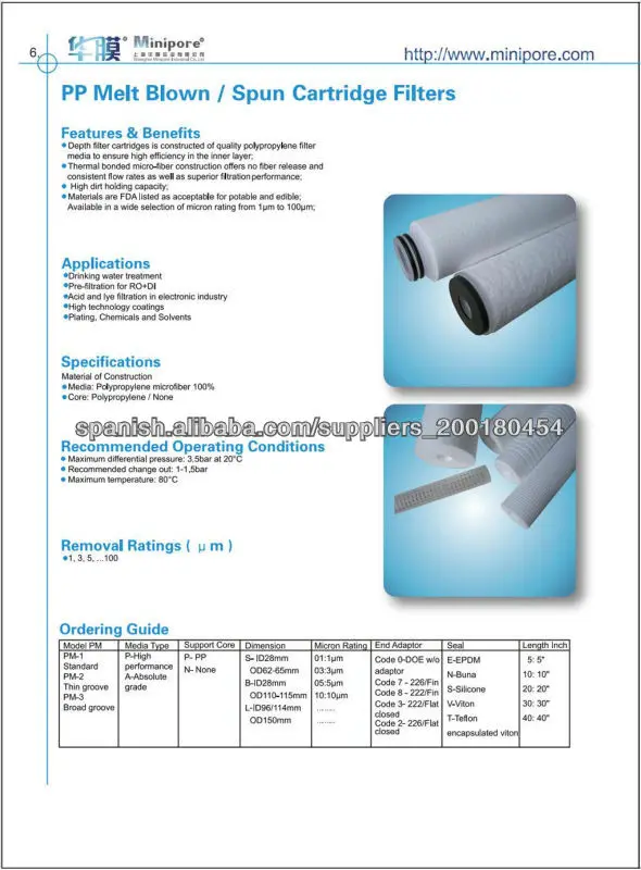 Большой голубой фильтр для осадочной воды jumbo pp 10x4,5