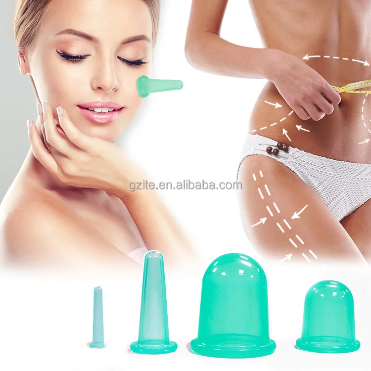 Facial Chinese Cupping Therapy Set Vacuum Cups Suction Cups Facial And Body For 4 Face Cupping cups Sets