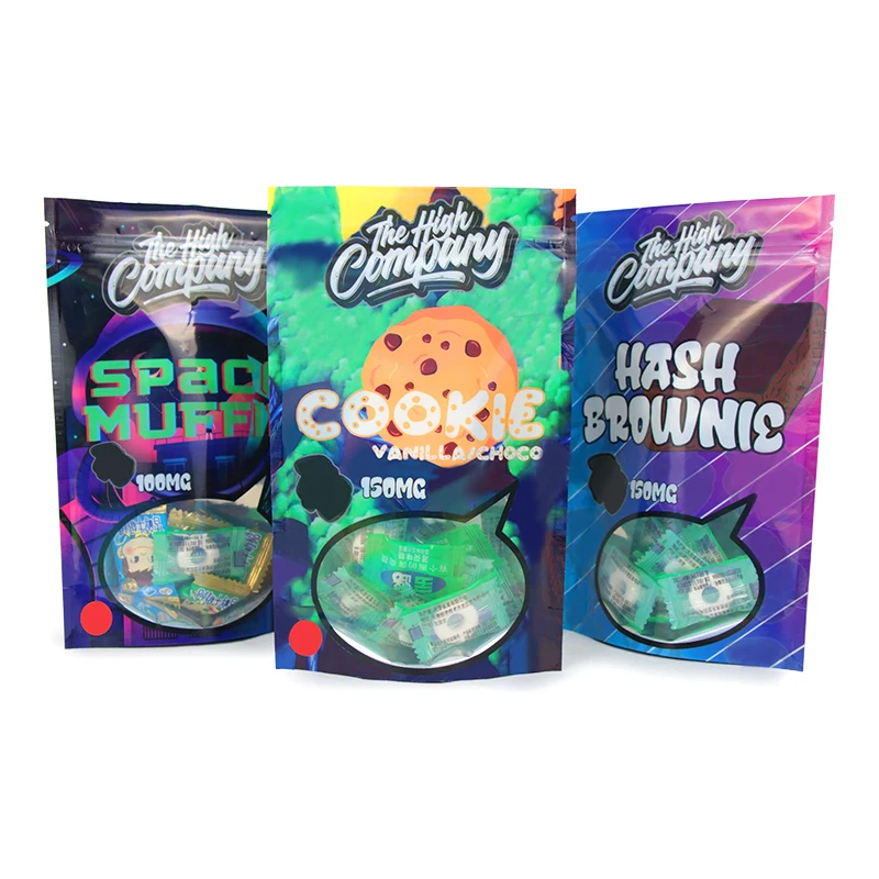 Custom Printed Aluminum Foil Bag Ziplock Mylar Pouch Packaging Food Grade Smellproof Ziplock Bags With Clear Window