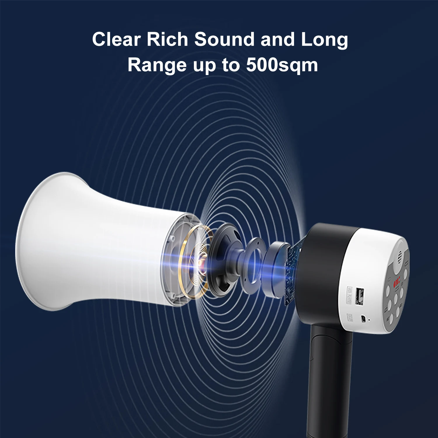 SOAIY S-800PRO Foldable Handheld Megaphone with 1500mAh Rechargeable Battery