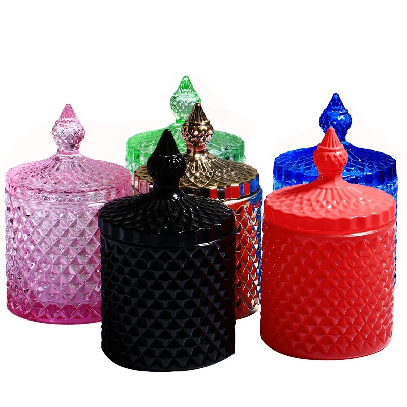 Роскошная золотая банка для свечей производство пустая стеклянная с крышкой