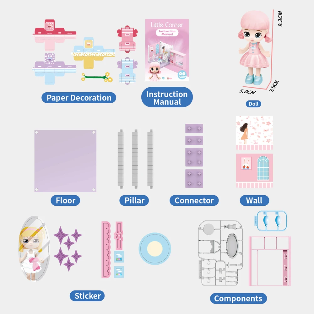 2022 New Product Hot Sale Doll House Toys For Kids Girls Miniature Dollhouse Indoor And Princess Doll Plastic Play House