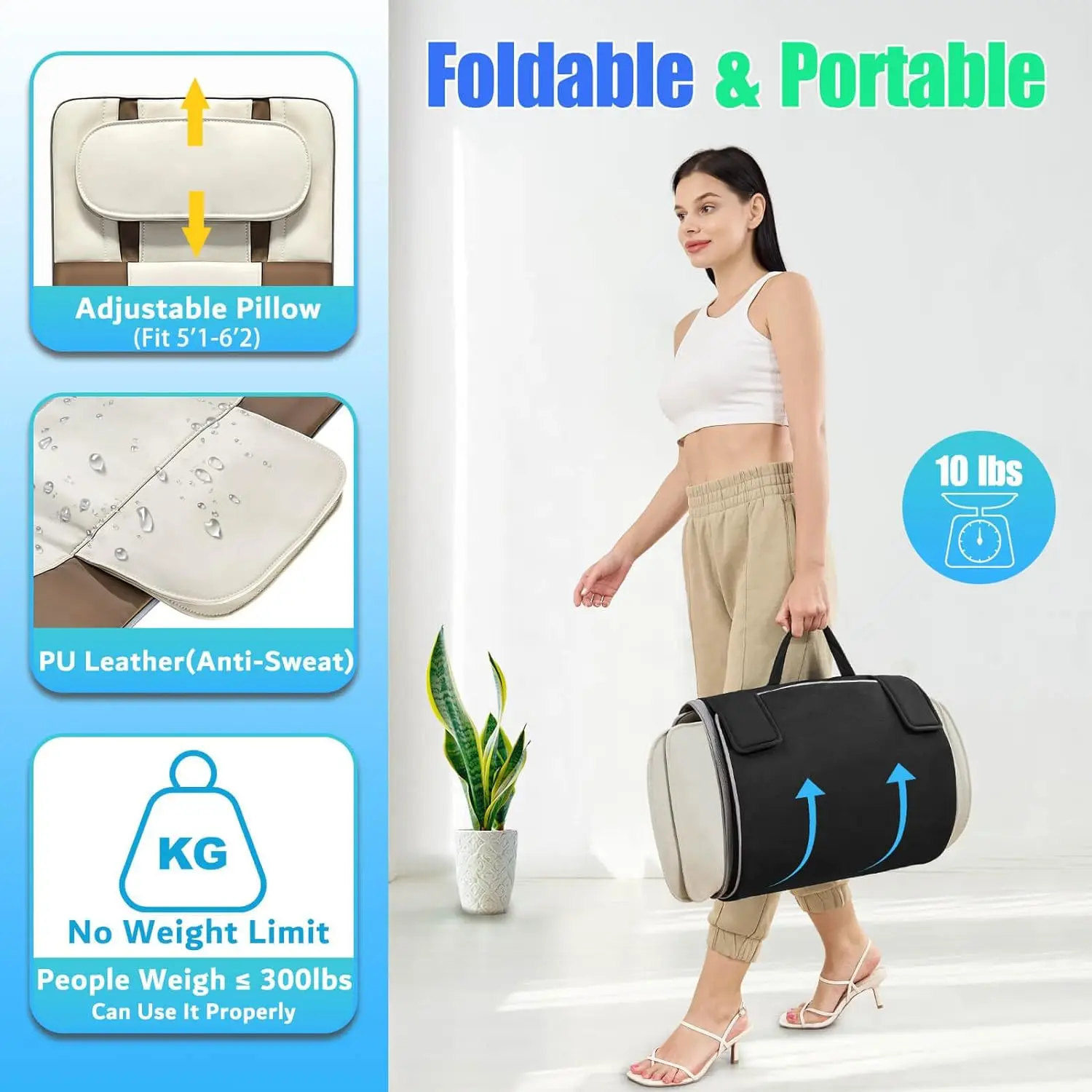 Full Body Massage Mat with Airbags Stretching & Heating, 3D Lumbar Traction & Relaxation, Back Massager Pad,