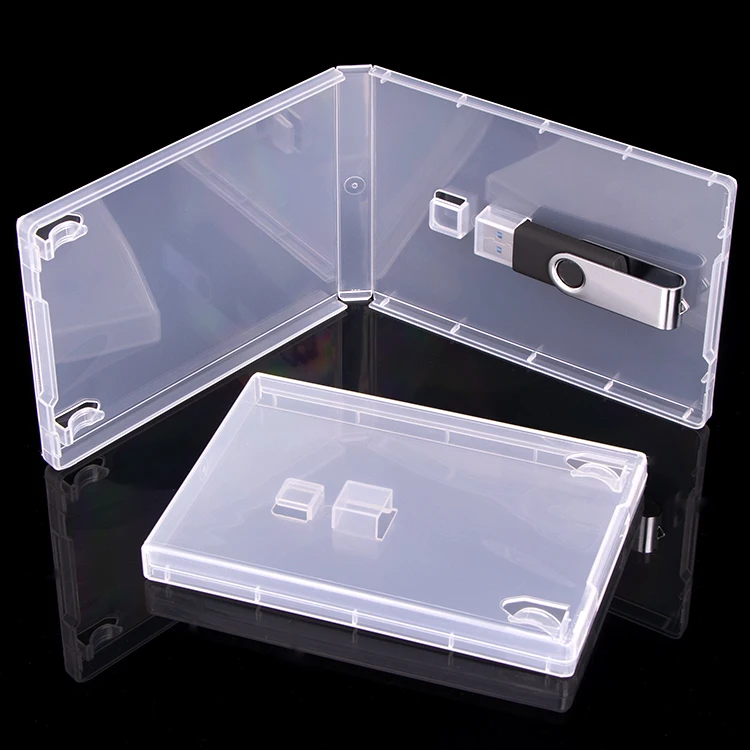 Custom Logo Storage 8GB 16GB 32GB 64GB USB Holder Stick USB Card Box Flash Drive Packing Box Plastic USB Case