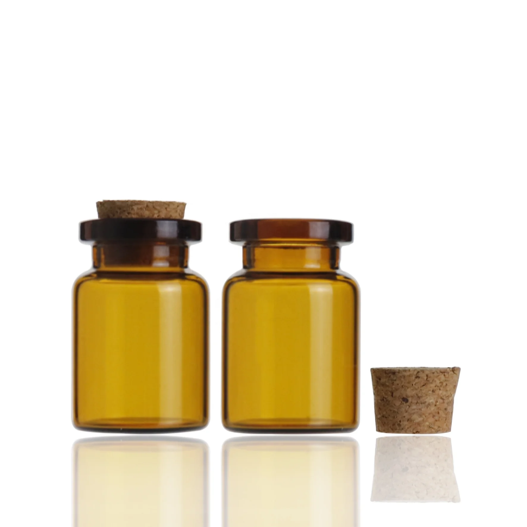 Cork transparent glass packaging bottle 2ml 3ml 4ml 5ml 6ml 7ml 8ml current home decoration bottle with wood lid