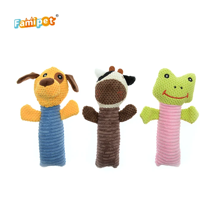 Vendor Supply Lovely Fun Vent Training Plush Cow Frog Custom Plush Dog Toys