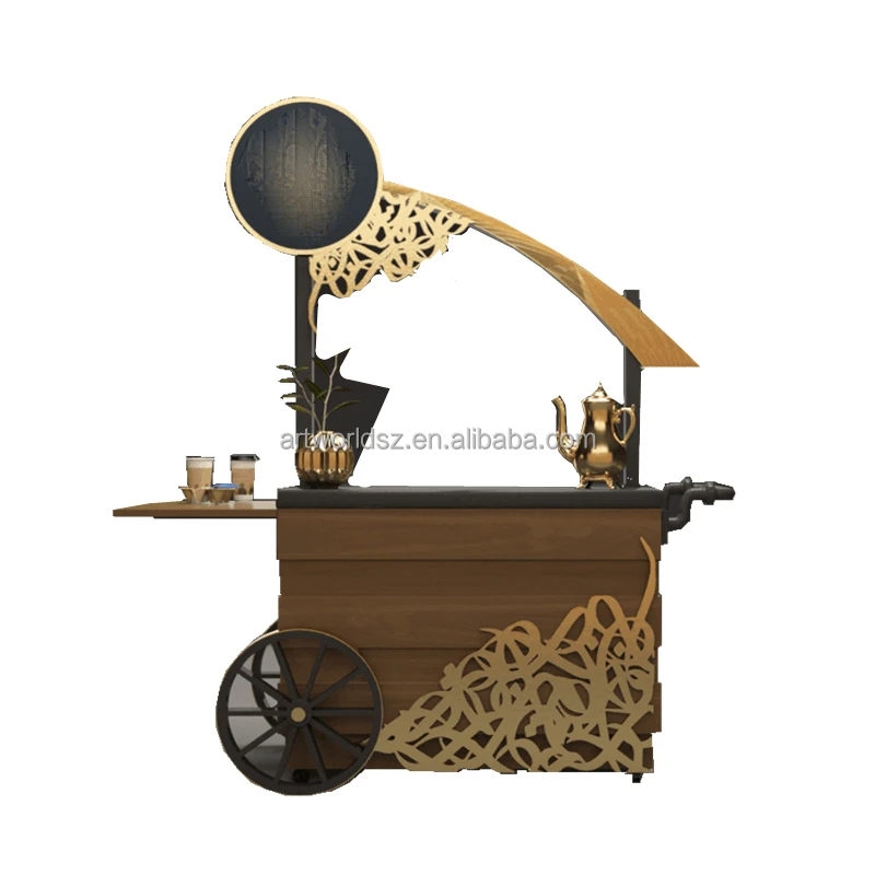 Artworld Displays New Coffee Cart Design Moveable Vehicle Expresso Cart Drinks Coffee Booth